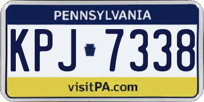 PA license plate KPJ7338
