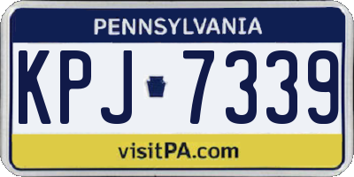PA license plate KPJ7339