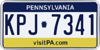 PA license plate KPJ7341