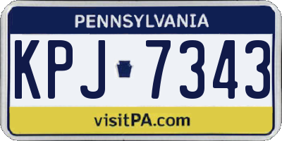 PA license plate KPJ7343