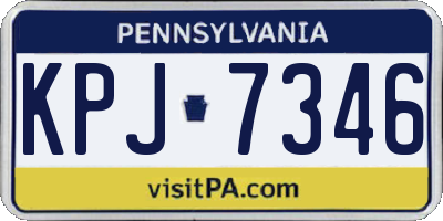 PA license plate KPJ7346