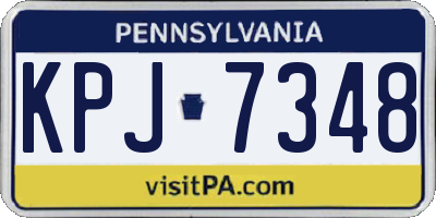 PA license plate KPJ7348