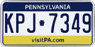 PA license plate KPJ7349
