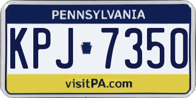 PA license plate KPJ7350