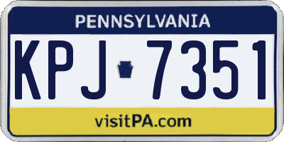 PA license plate KPJ7351