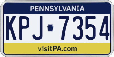 PA license plate KPJ7354