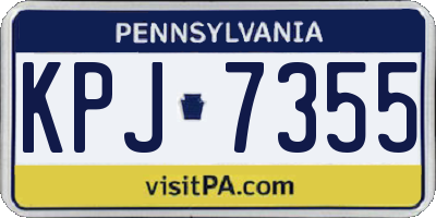 PA license plate KPJ7355