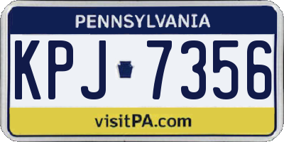 PA license plate KPJ7356
