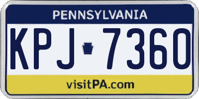 PA license plate KPJ7360