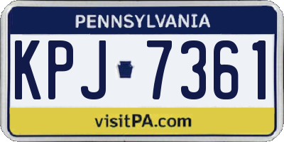 PA license plate KPJ7361