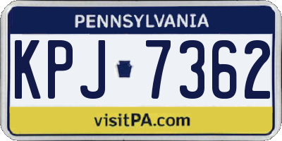 PA license plate KPJ7362