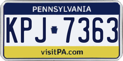 PA license plate KPJ7363