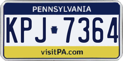 PA license plate KPJ7364