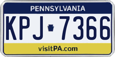 PA license plate KPJ7366
