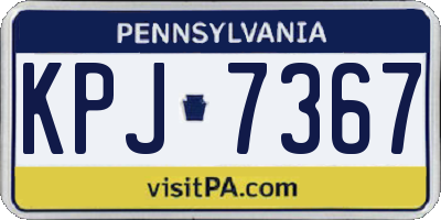PA license plate KPJ7367
