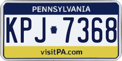 PA license plate KPJ7368