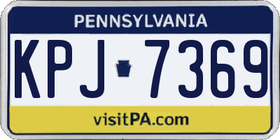 PA license plate KPJ7369
