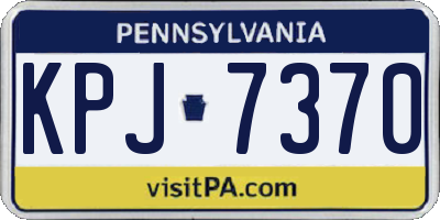 PA license plate KPJ7370