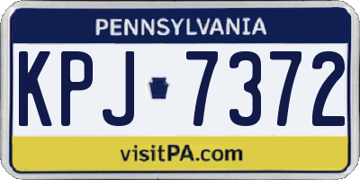 PA license plate KPJ7372
