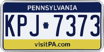 PA license plate KPJ7373