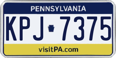 PA license plate KPJ7375