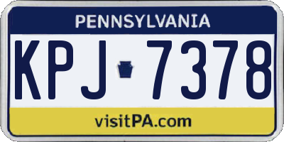 PA license plate KPJ7378
