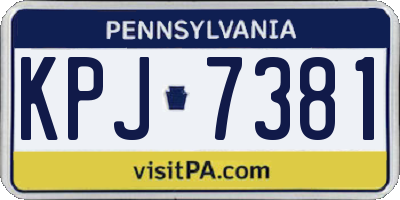 PA license plate KPJ7381