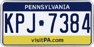 PA license plate KPJ7384