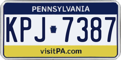 PA license plate KPJ7387