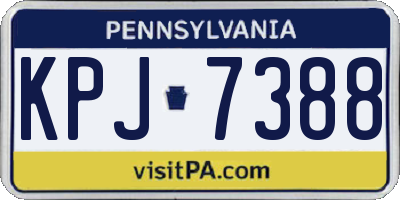 PA license plate KPJ7388