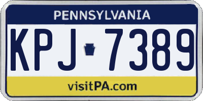 PA license plate KPJ7389