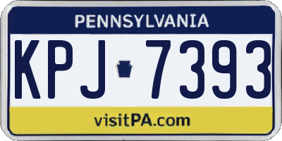 PA license plate KPJ7393