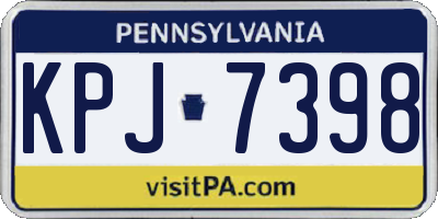 PA license plate KPJ7398
