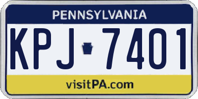 PA license plate KPJ7401