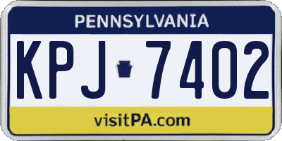 PA license plate KPJ7402