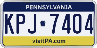 PA license plate KPJ7404