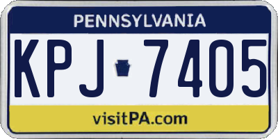 PA license plate KPJ7405