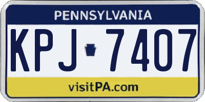PA license plate KPJ7407
