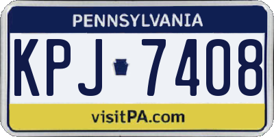 PA license plate KPJ7408