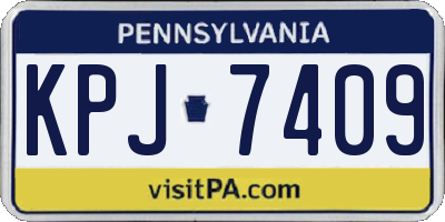 PA license plate KPJ7409