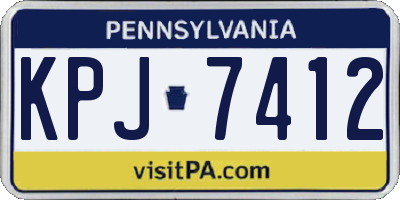 PA license plate KPJ7412