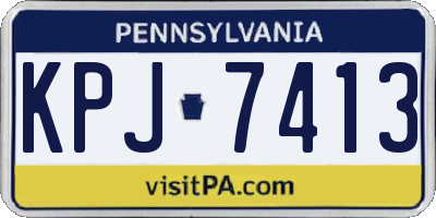 PA license plate KPJ7413