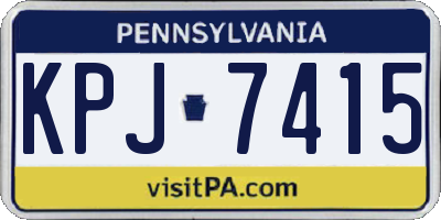 PA license plate KPJ7415