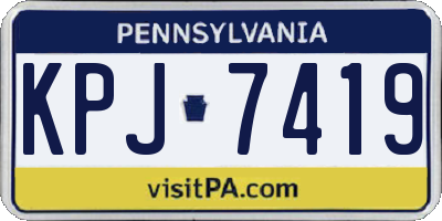 PA license plate KPJ7419