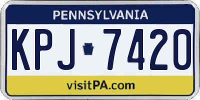 PA license plate KPJ7420