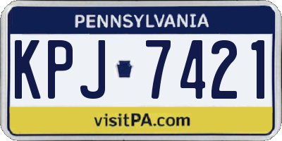 PA license plate KPJ7421