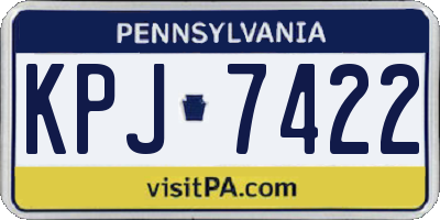 PA license plate KPJ7422
