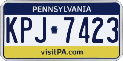 PA license plate KPJ7423