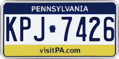 PA license plate KPJ7426