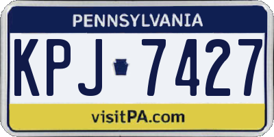 PA license plate KPJ7427